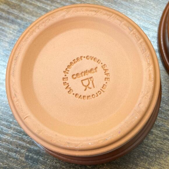 Set of 4 Cermer Ramekins Brown Glazed Terracotta Baking Kitchen 4oz Custard Cups - Picture 6 of 8